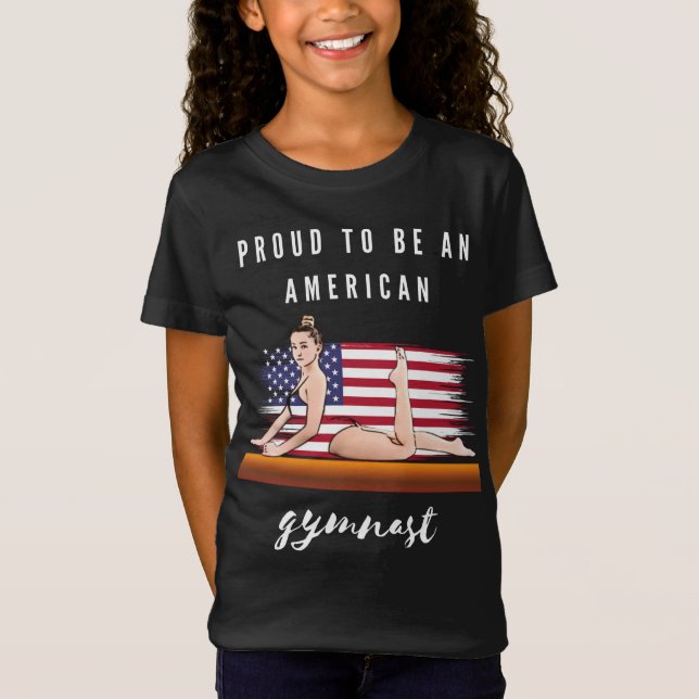 stolt över att vara en amerikansk gymnast t shirt (Framsida)