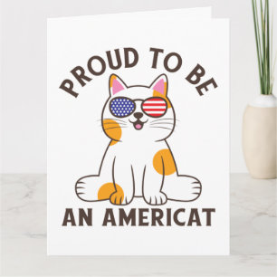 Stolt över att vara en amerikansk katt 4 juli kort