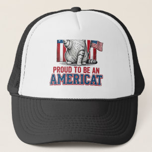 Stolt över att vara en amerikansk patriotisk katt keps