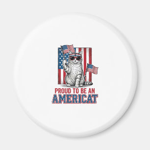 Stolt över att vara en amerikansk patriotisk katt magnet