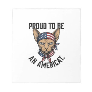Stolt över att vara en amerikansk patriotisk kattt anteckningsblock