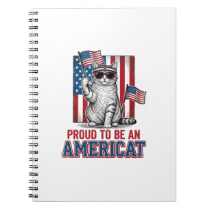 Stolt över att vara en amerikansk patriotisk kattt anteckningsbok