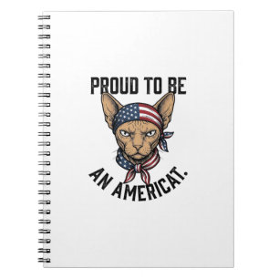 Stolt över att vara en amerikansk patriotisk kattt anteckningsbok