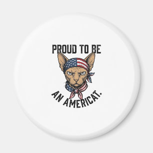 Stolt över att vara en amerikansk patriotisk kattt magnet