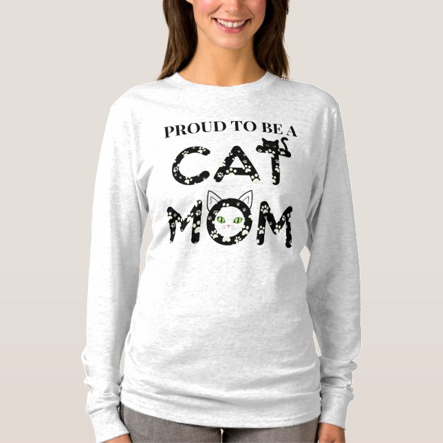 stolt över att vara en Cat Mamma T Shirt (Framsida)