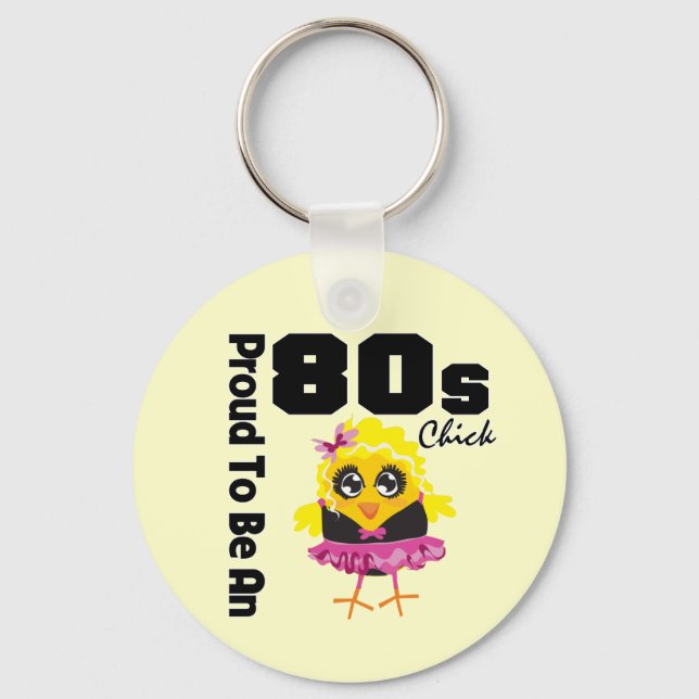 stolt över att vara en Chick på 80 år Nyckelring (Framsida)