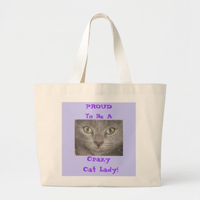 stolt över att vara en Crazy Cat Dam Bag Jumbo Tygkasse (Framsidan)
