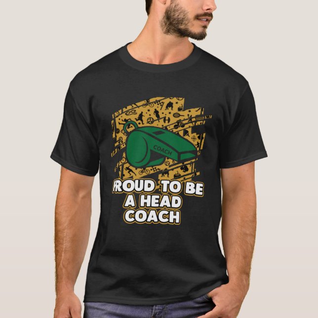 stolt över att vara en huvudtränare, inspirationel t shirt (Framsida)