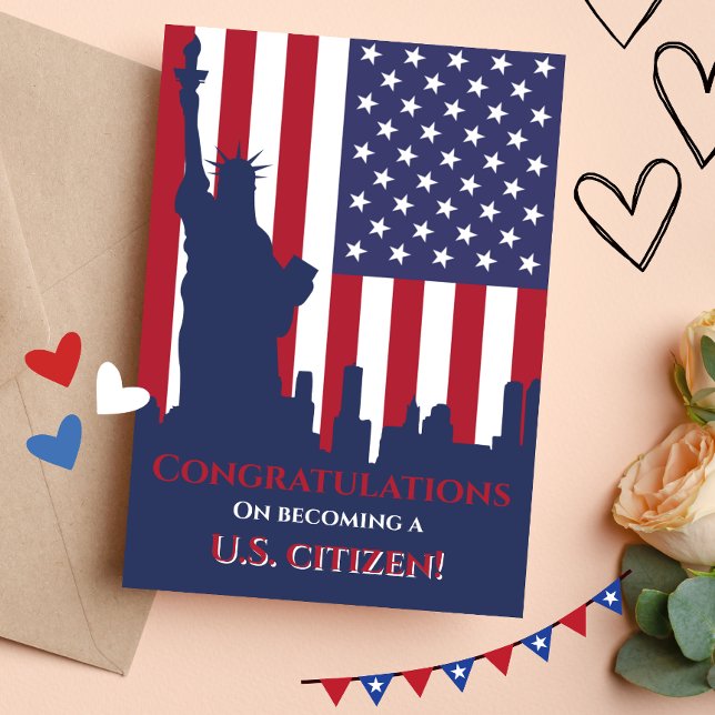 stolt över att vara en ny amerikansk Grattis-medbo Kort (Skapare uppladdad)
