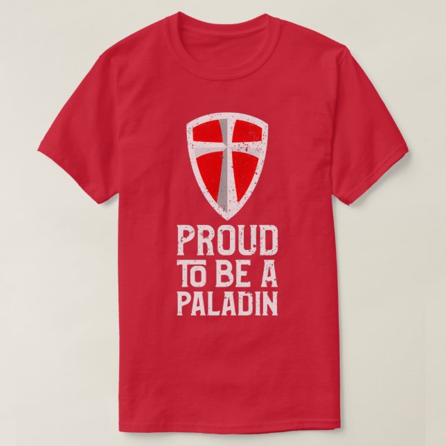 stolt över att vara en paladin röd t shirt (Design framsida)