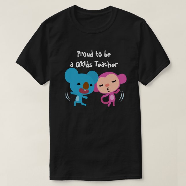 Stolt över att vara en Qkids-lärare med Qkids logo T Shirt (Design framsida)