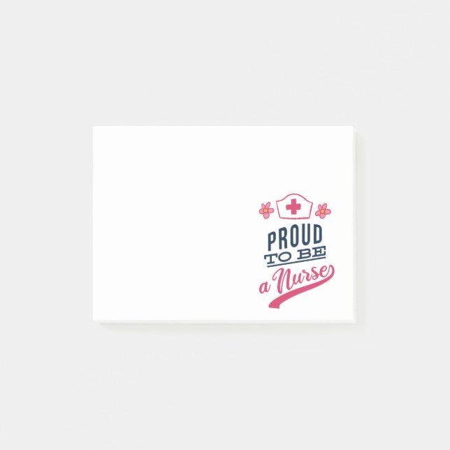 Stolt över att vara en sjuksköterska post-it block (Framsida)
