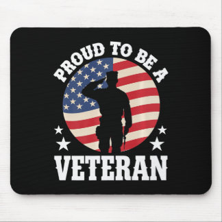 stolt över att vara en veteransk amerikansk militä musmatta