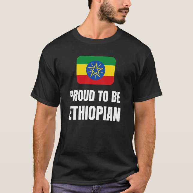 stolt över att vara etiopisk t shirt (Framsida)