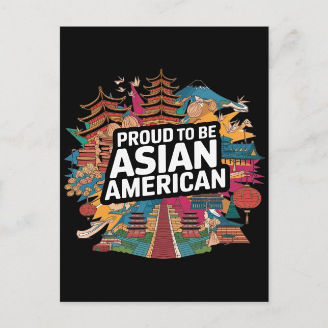 stolt över att vara ett asiatiskt Amerika Vykort (Framsida)