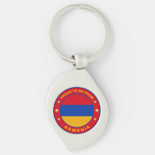 stolt över att vara från Armenien Swirl Silverfärgad Nyckelring