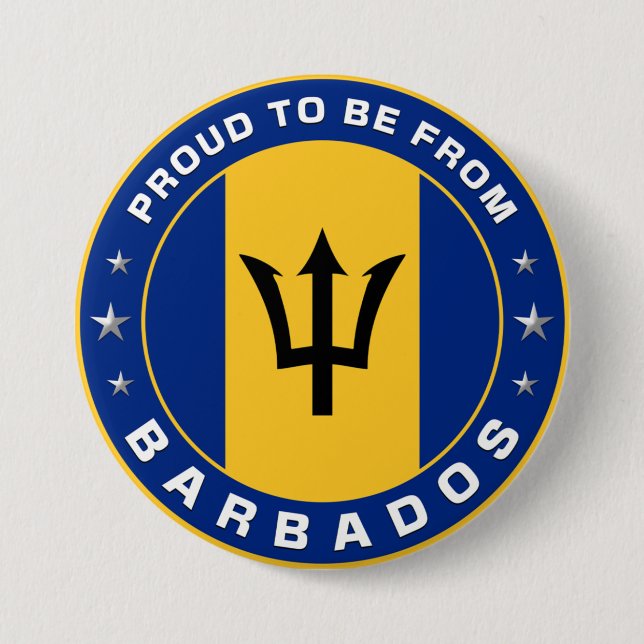 stolt över att vara från Barbados Knapp (Framsida)