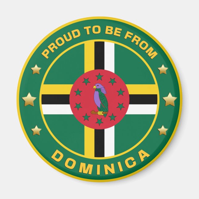 stolt över att vara från Dominica Magnet (Framsidan)