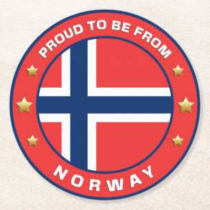 Stolt över att vara från Norge Underlägg Papper Rund