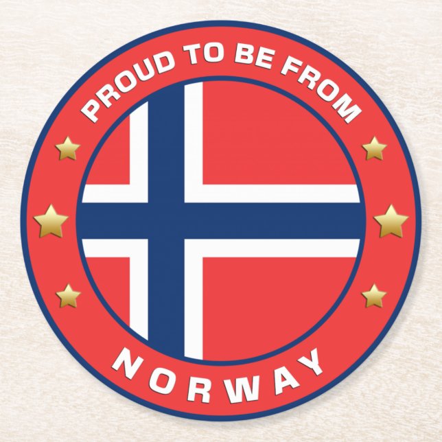 Stolt över att vara från Norge Underlägg Papper Rund (Framsidan)
