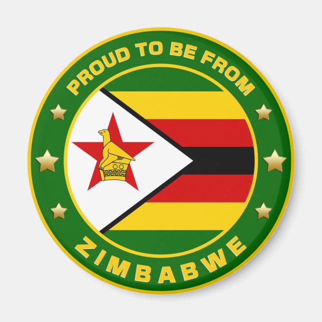 stolt över att vara från Zimbabwe Magnet (Framsidan)