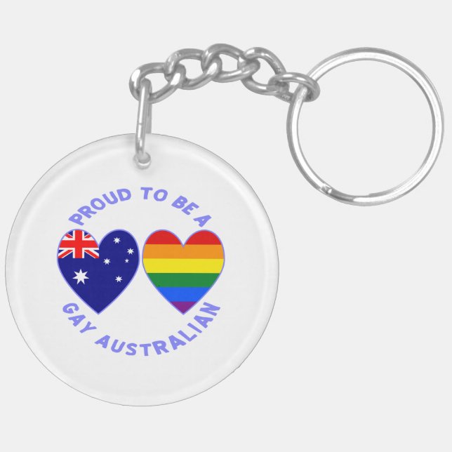 stolt över att vara Gay Australian Heart Flaggor (Vänster Baksida)