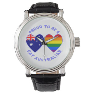 stolt över att vara Gay Australian Heart Flaggor Armbandsur