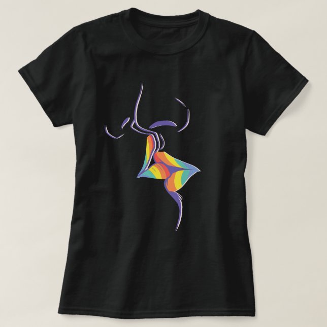 stolt över att vara Gay Lesbisk som slänger Läppar T Shirt (Design framsida)