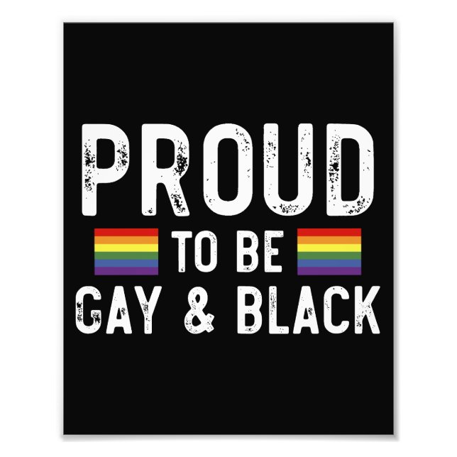 Stolt över att vara gay och svart fototryck (Framsidan)