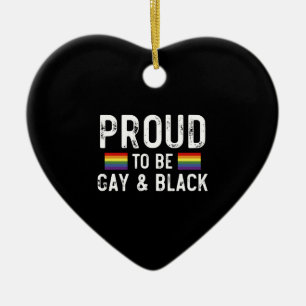 Stolt över att vara gay och svart julgransprydnad keramik