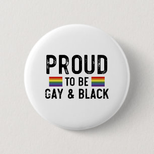 Stolt över att vara gay och svart knapp
