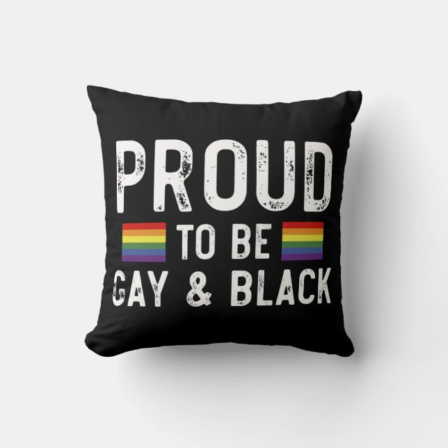 Stolt över att vara gay och svart Pride Month 2025 Kudde (Framsida)