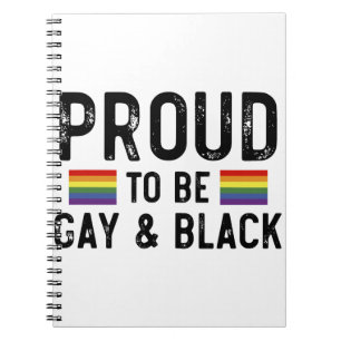 Stolt över att vara gay och svart stolthetsmånad 2 anteckningsbok