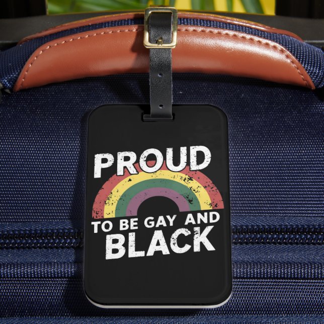 stolt över att vara guldgruva och svart Pride måna Bagagebricka (Framsida Insitu 2)