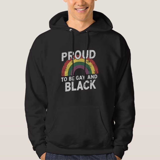 stolt över att vara guldgruva och svart Pride måna Hoodie (Framsida)