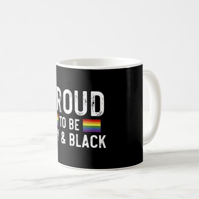 stolt över att vara guldgruva och svart Pride måna Kaffemugg (Framsida höger)
