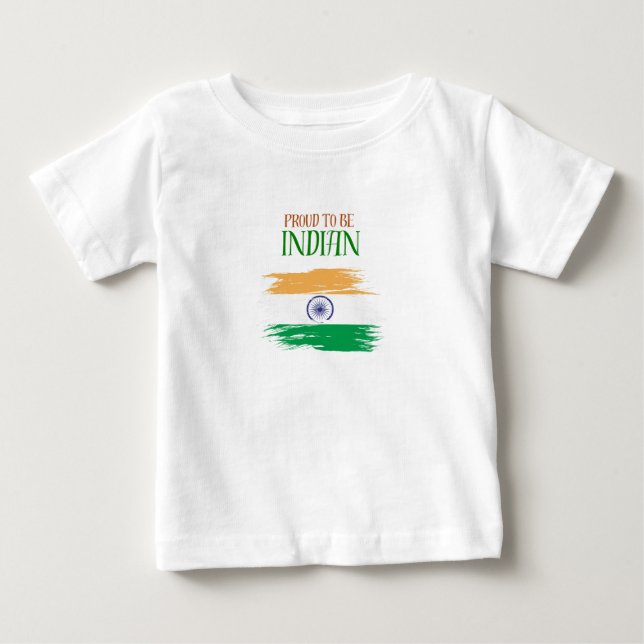 Stolt över att vara indisk trefärgad barn t-shirt  (Framsida)
