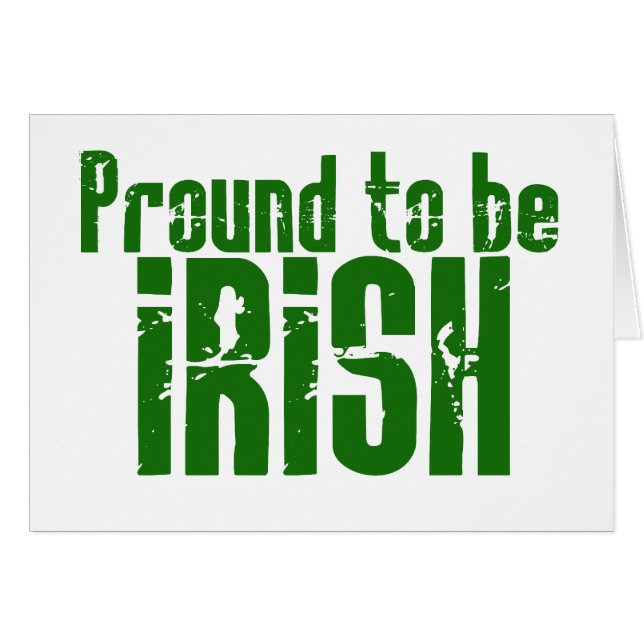 stolt över att vara irländare hälsningskort (Framsidan Horizontal)