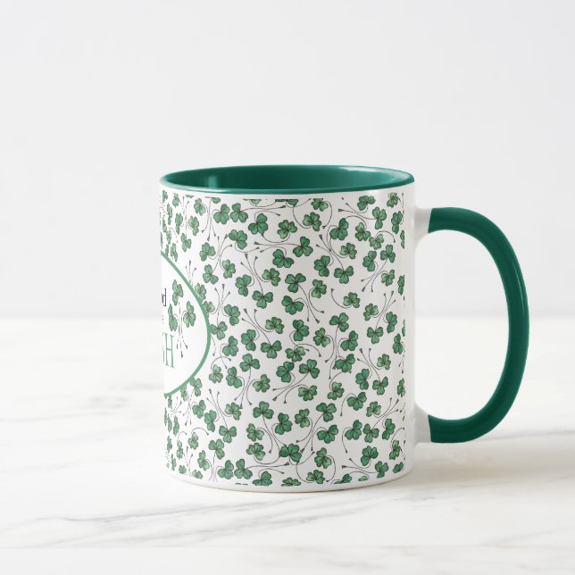 stolt över att vara irländsk Grönt Shamrocks på Wh Mugg (Höger)