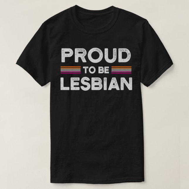 stolt över att vara lesbisk LGBT Lesbisk Pullover T Shirt (Design framsida)