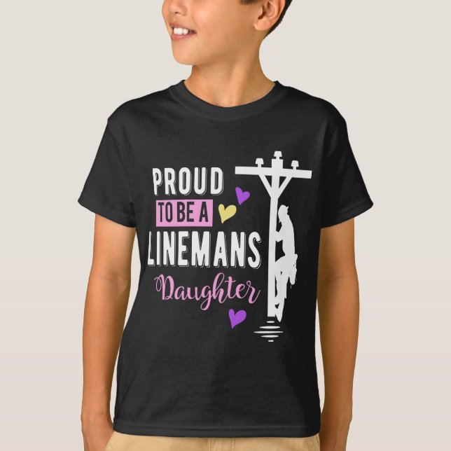 stolt över att vara Linemans Dotter Lineman Gifts T Shirt (Framsida)