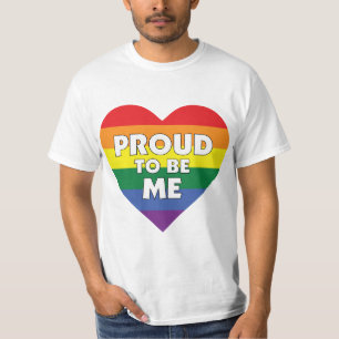 stolt över att vara mig gay pride flagga hjärta t shirt