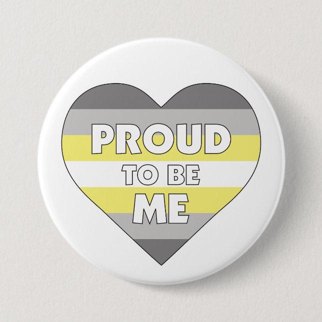 stolt över att vara mig HGBTQ+ Demigender Pride Fl Knapp (Framsida)