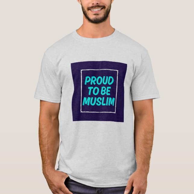 stolt över att vara muslimsk - djärv islamisk iden t shirt (Framsida)