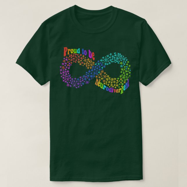 stolt över att vara neurodivergerande spektrumacce t shirt (Design framsida)