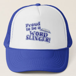 stolt över att vara Ord Slinger Writer Slogan Keps