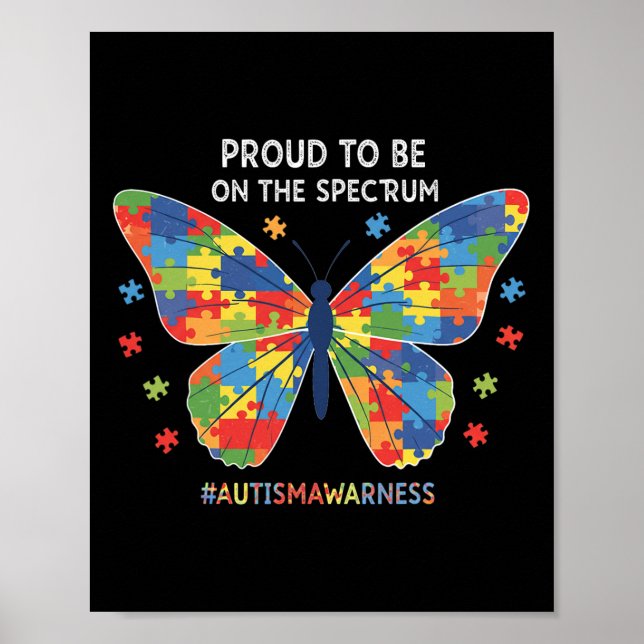 stolt över att vara på Spektrum Autism Puzzle Butt Poster (Framsidan)