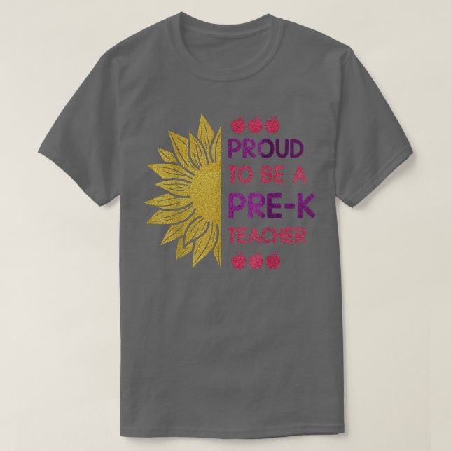 stolt över att vara prek Teacher Prek Educator Sun T Shirt (Design framsida)