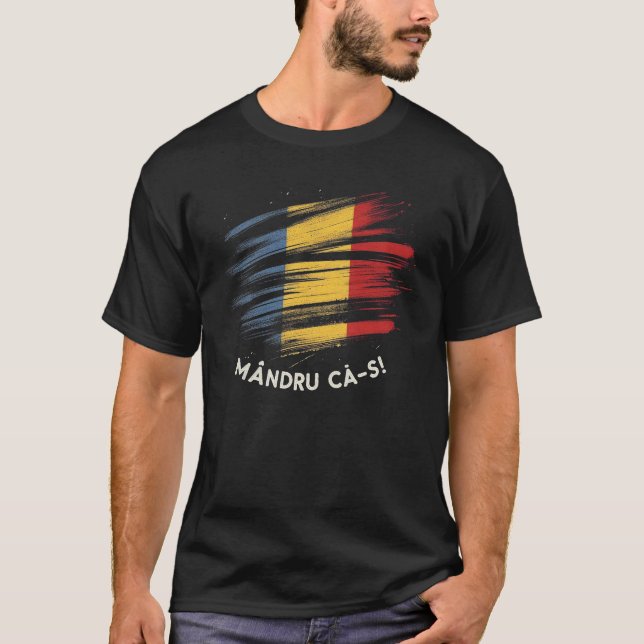 Stolt över att vara rumän ribbon t shirt (Framsida)