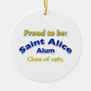 stolt över att vara Saint Alice Alum-Anpassadet Julgransprydnad Keramik